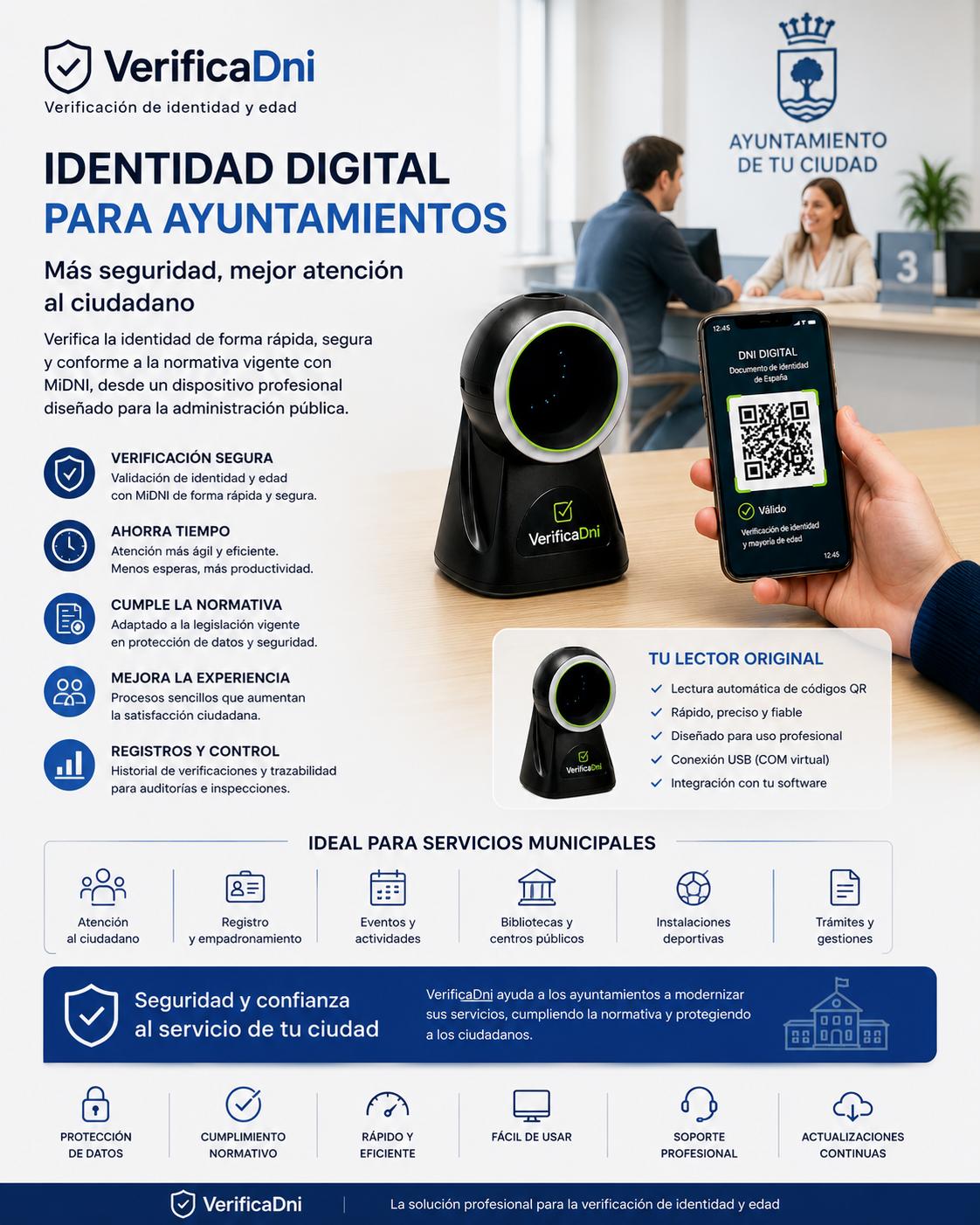 DNI digital MiDNI en ayuntamiento: verificación con VerificaDNI