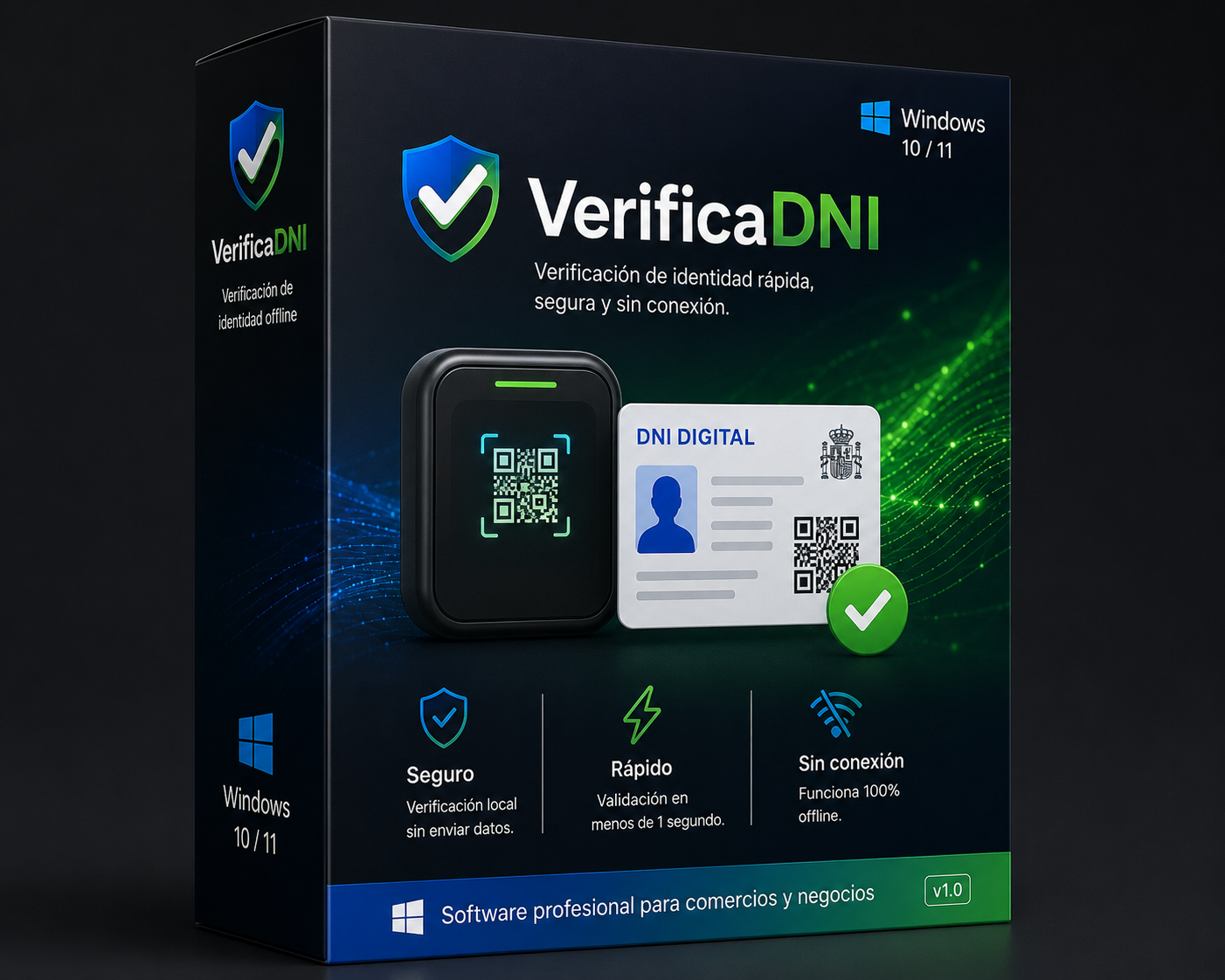 Software VerificaDNI Windows 10 y 11 para verificación DNI digital MiDNI con lector QR